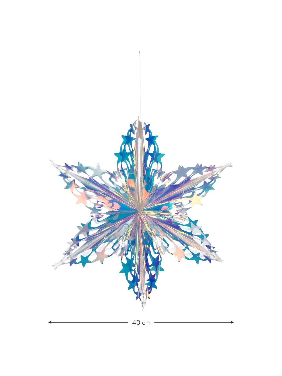 Adorno navideño estrella Iridescent, Plástico, Cromo, transparente, iridiscente, An 40 x Al 40 cm