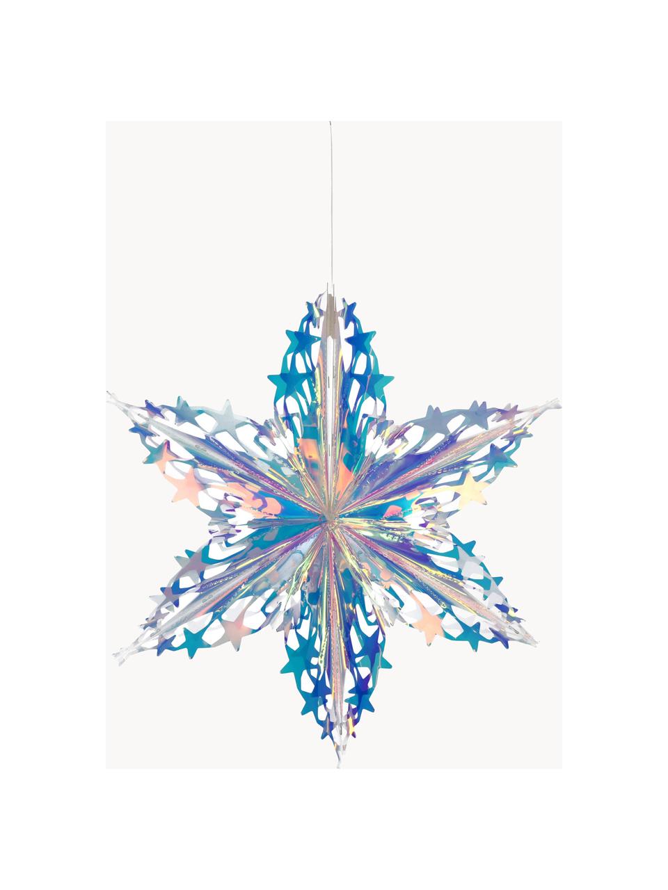 Vánoční ozdoba ve tvaru hvězdy Iridescent, Umělá hmota, Stříbrná, transparentní, opalizující, Š 40 cm, V 40 cm