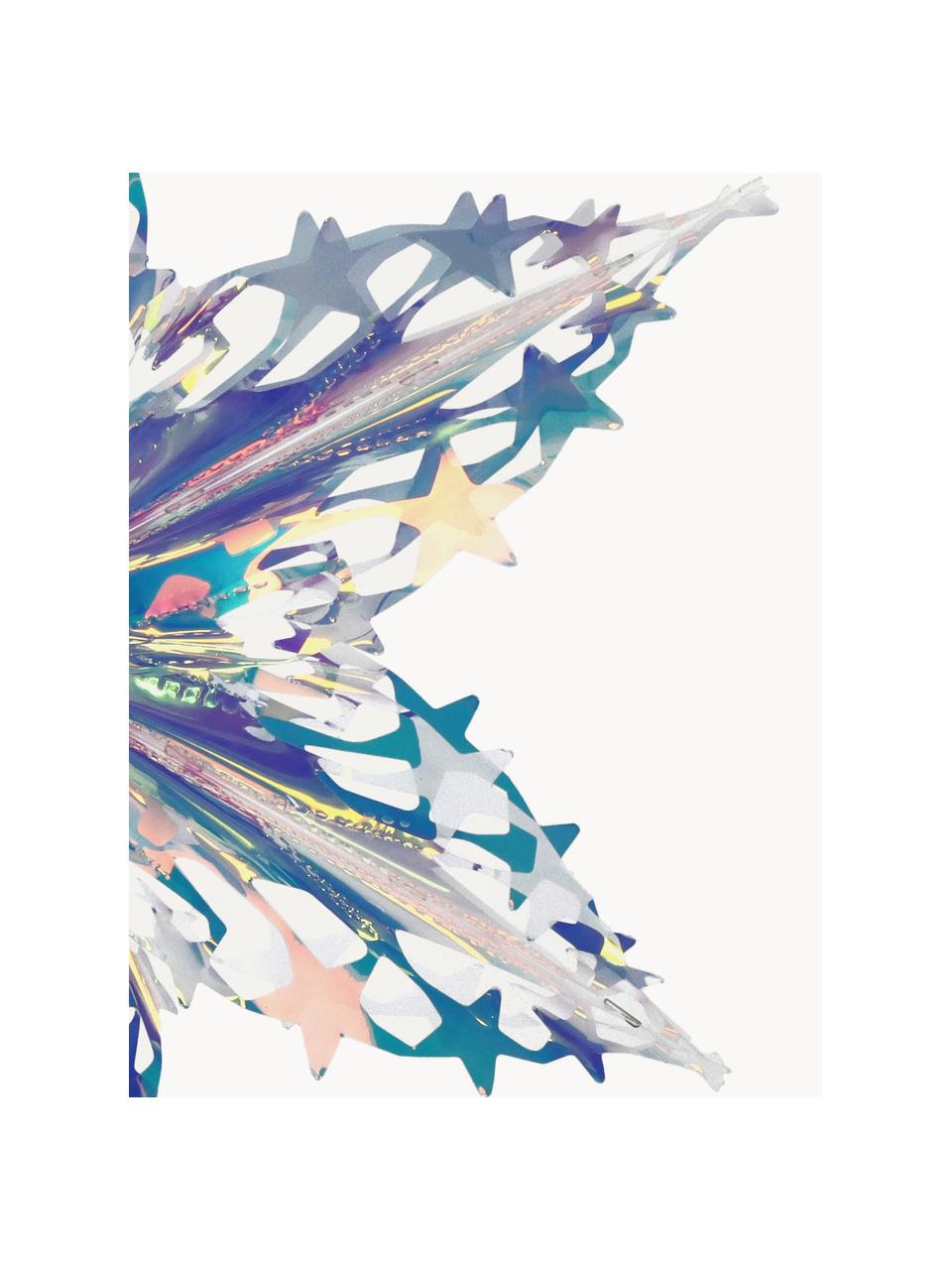 Addobbo per albero a forma di stella Iridescent, Plastica, Cromo trasparente, iridescente, Larg. 40 x Alt. 40 cm