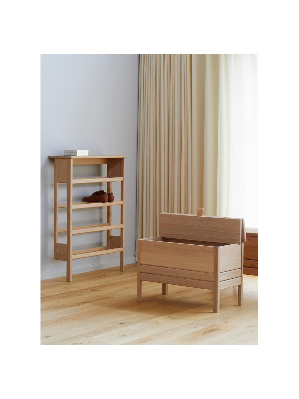 Banc en chêne avec espace de rangement A Line, Chêne, larg. 68 x prof. 35 cm