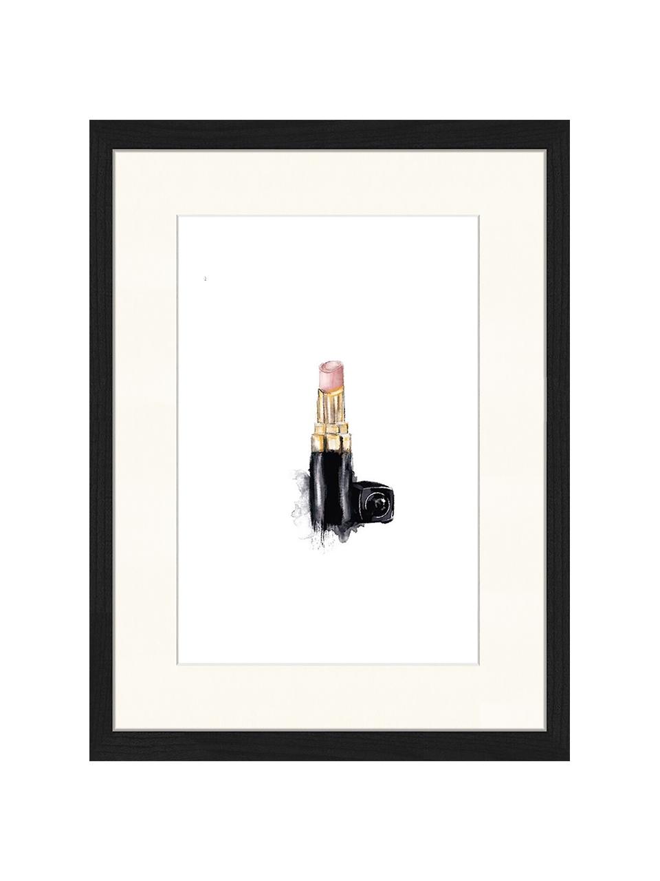 Gerahmter Digitaldruck Lipstick, Bild: Digitaldruck auf Papier, , Rahmen: Holz, lackiert, Front: Plexiglas, Mehrfarbig, 33 x 43 cm