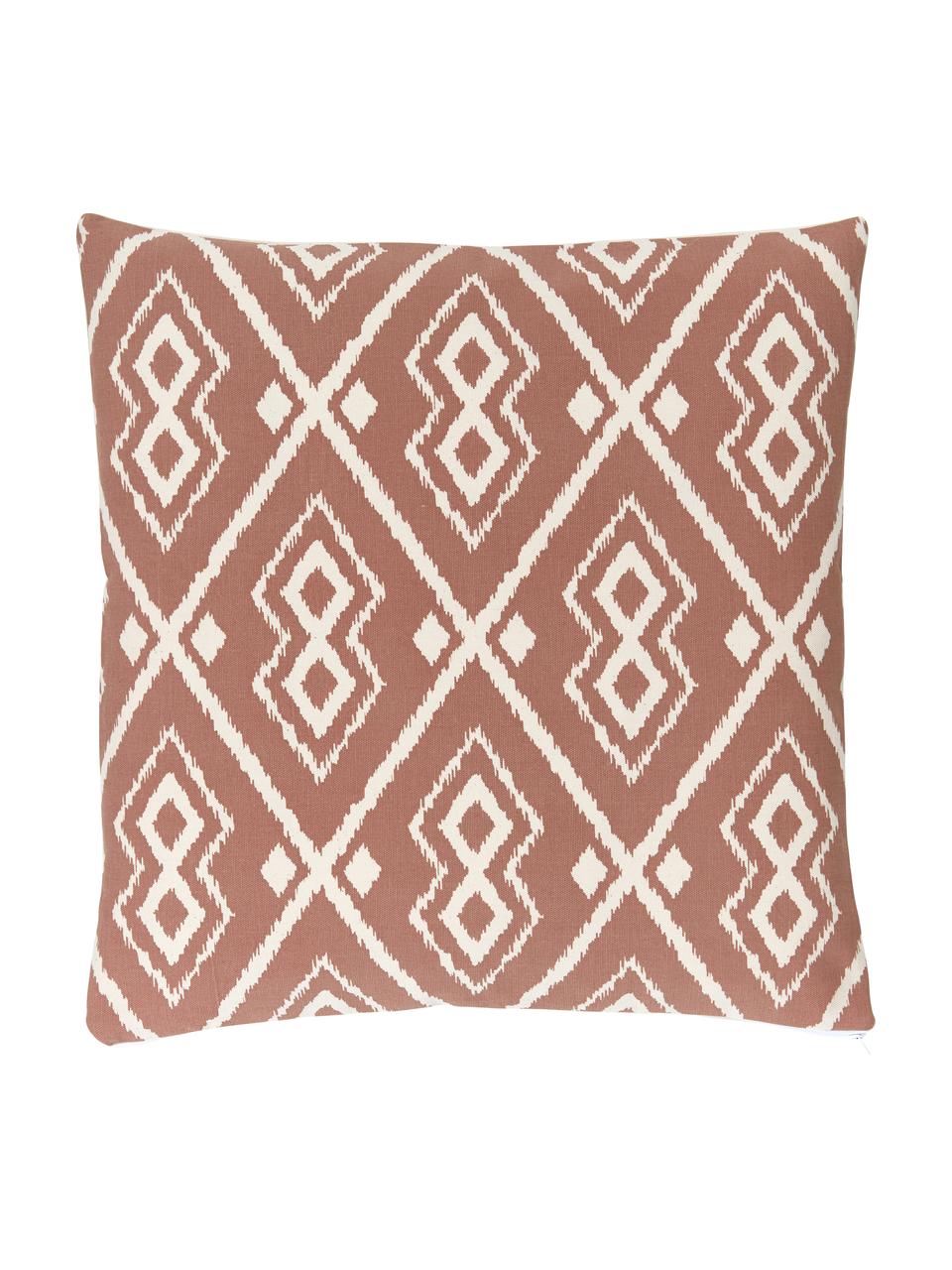 Boho kussenhoes Delilah in crèmewit/terracotta, 100% katoen, Terracottakleurig, crèmewit, B 45 x L 45 cm