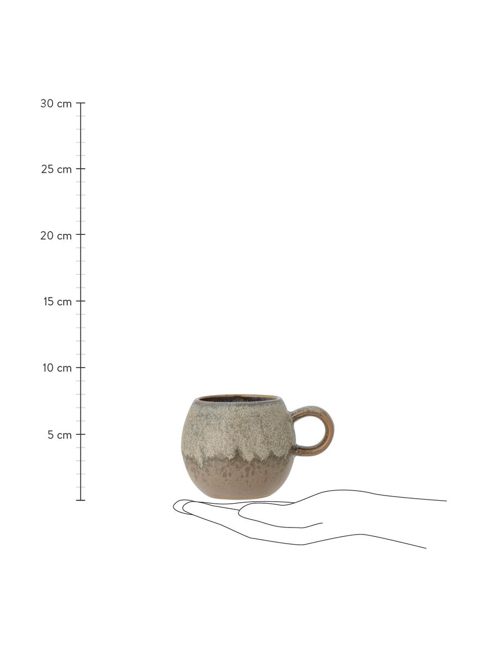 Handgemachte Tasse Paula mit Glasur, Steingut, Brauntöne, Ø 9 x H 8 cm, 250 ml