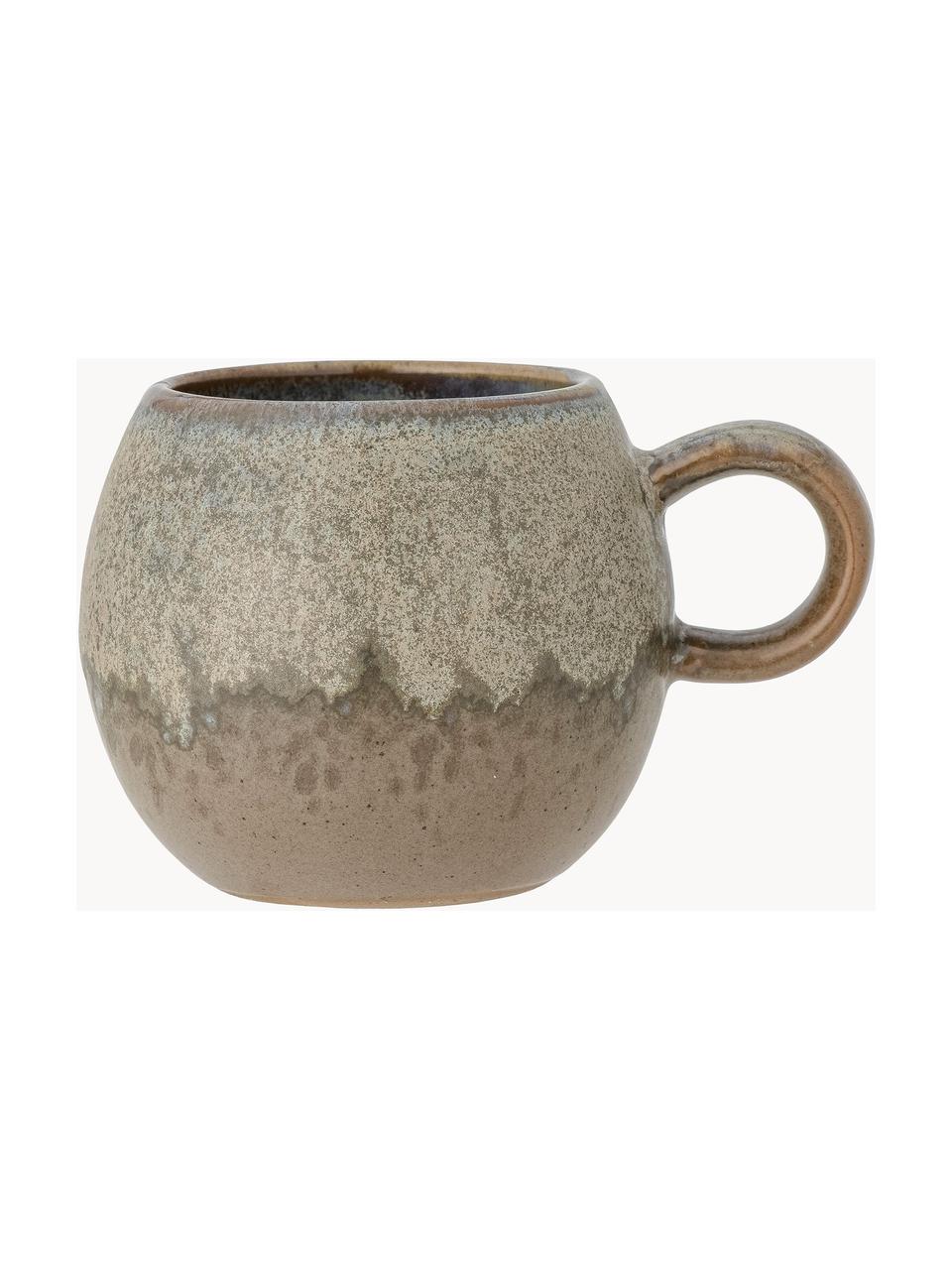 Taza artesanal con esmalte Paula, Cerámica, Tonos greiges, Ø 9 x Al 8 cm, 250 ml