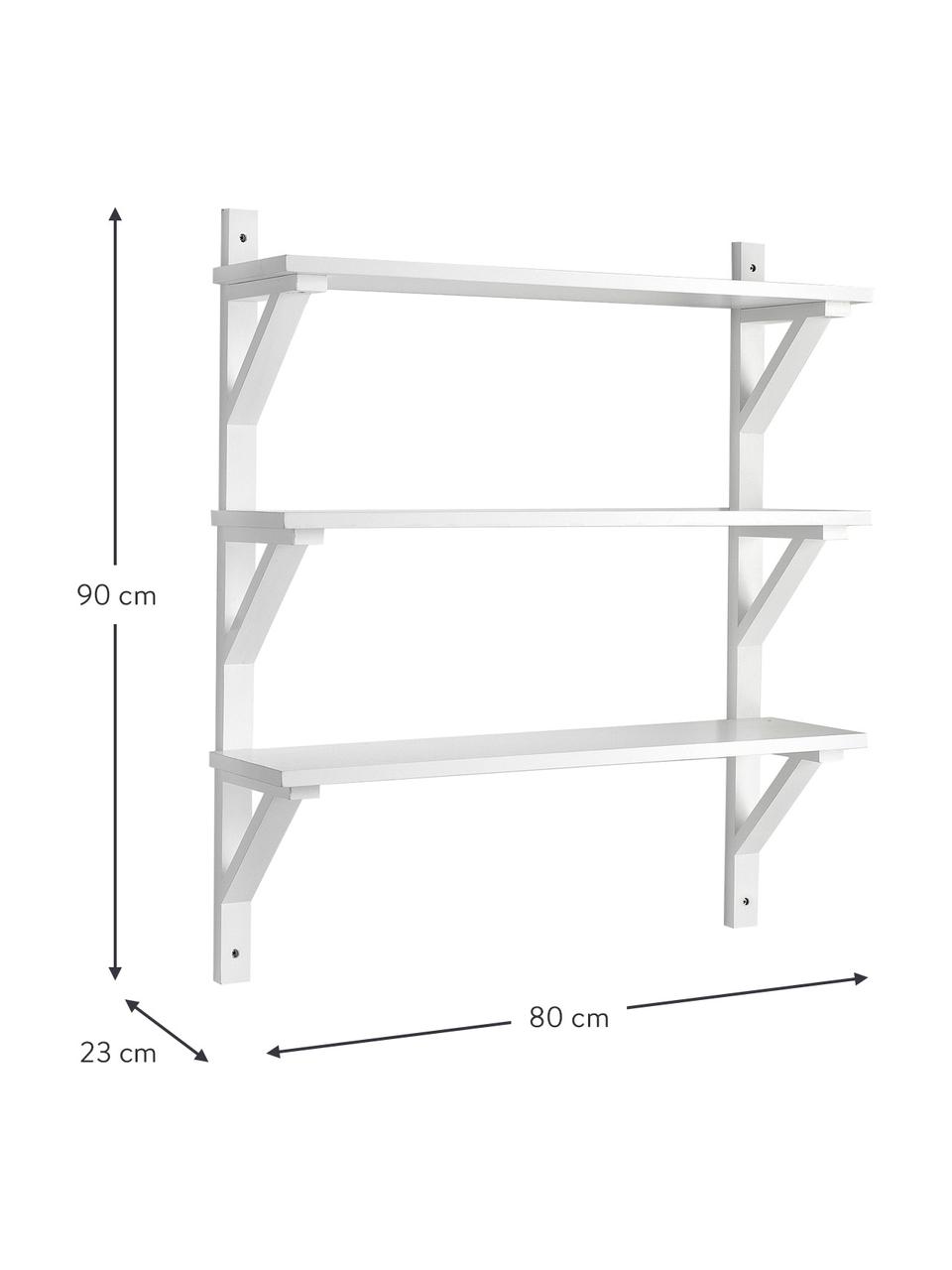 Nástenný regál z brezového dreva Vagghylla, Brezové drevo, s FSC certifikátom, Brezové drevo, biela lakované, Š 80 x H 90 cm