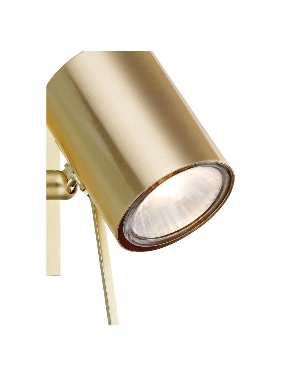 Kleiner Verstellbarer Wandstrahler Hyssna mit Stecker, Lampenschirm: Metall, vermessingt, Messing, T 15 x H 9 cm