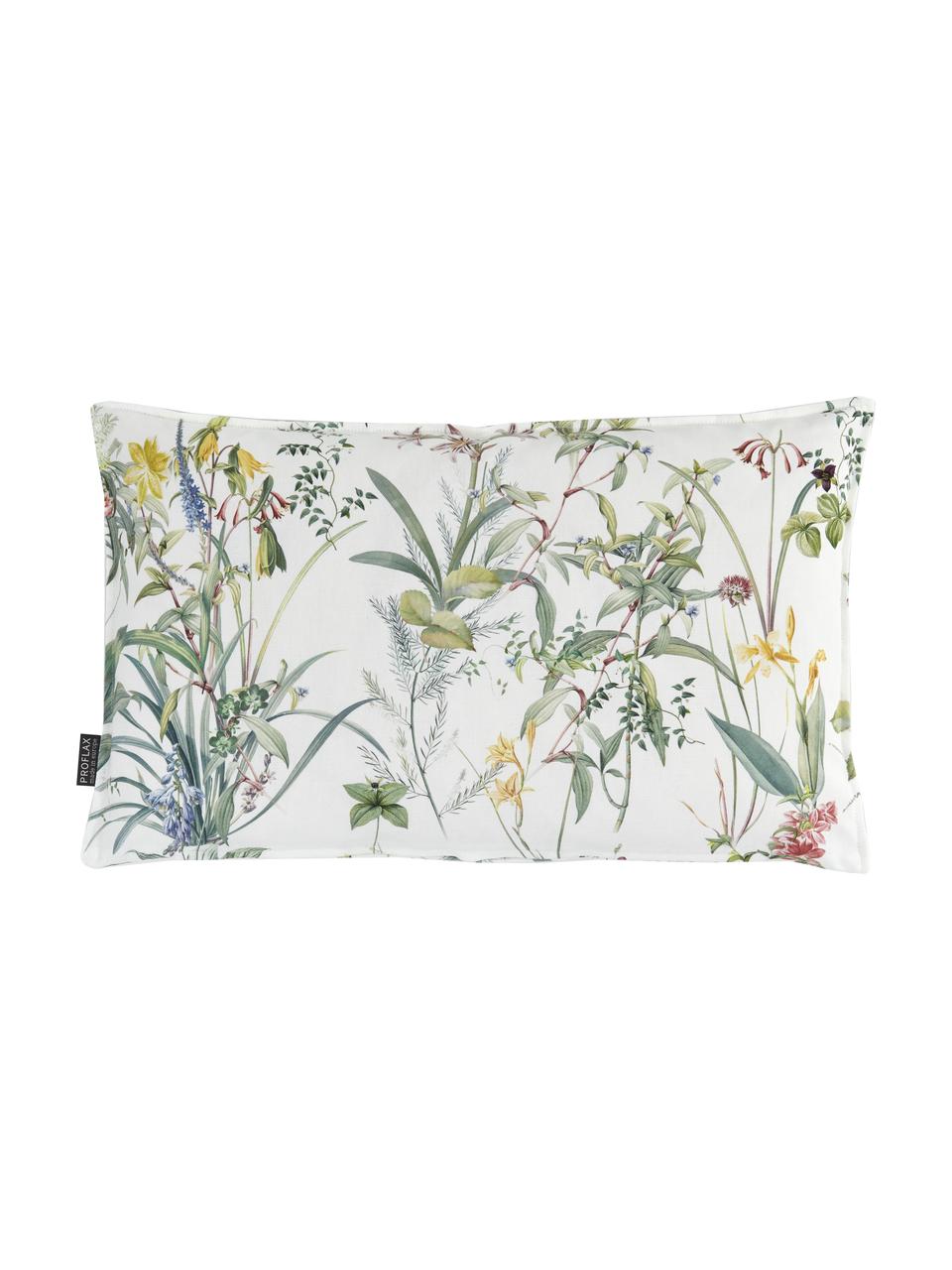 Kussenhoes Anjuli met bloemenprint, 100% katoen, Wit, multicolour, B 30 x L 50 cm