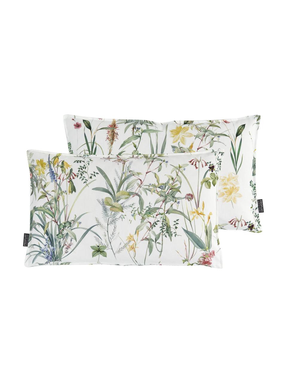 Housse de coussin rectangulaire Anjuli, 100 % coton, Blanc, multicolore, larg. 30 x long. 50 cm