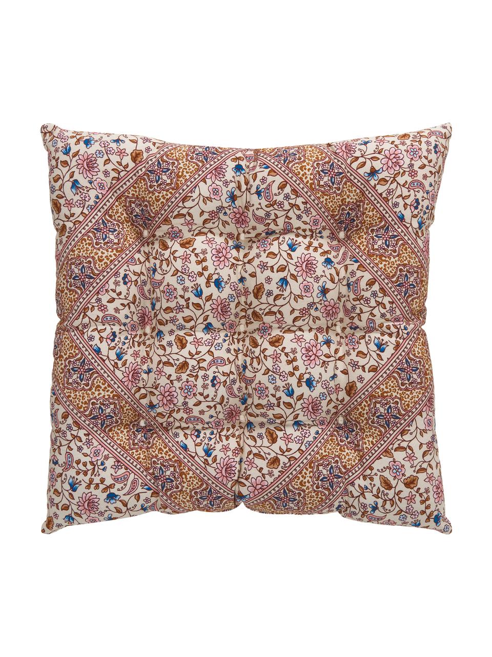 Katoenen zitkussen Lilou met paisley patroon in oudroze, Roze, B 40 x L 40 cm