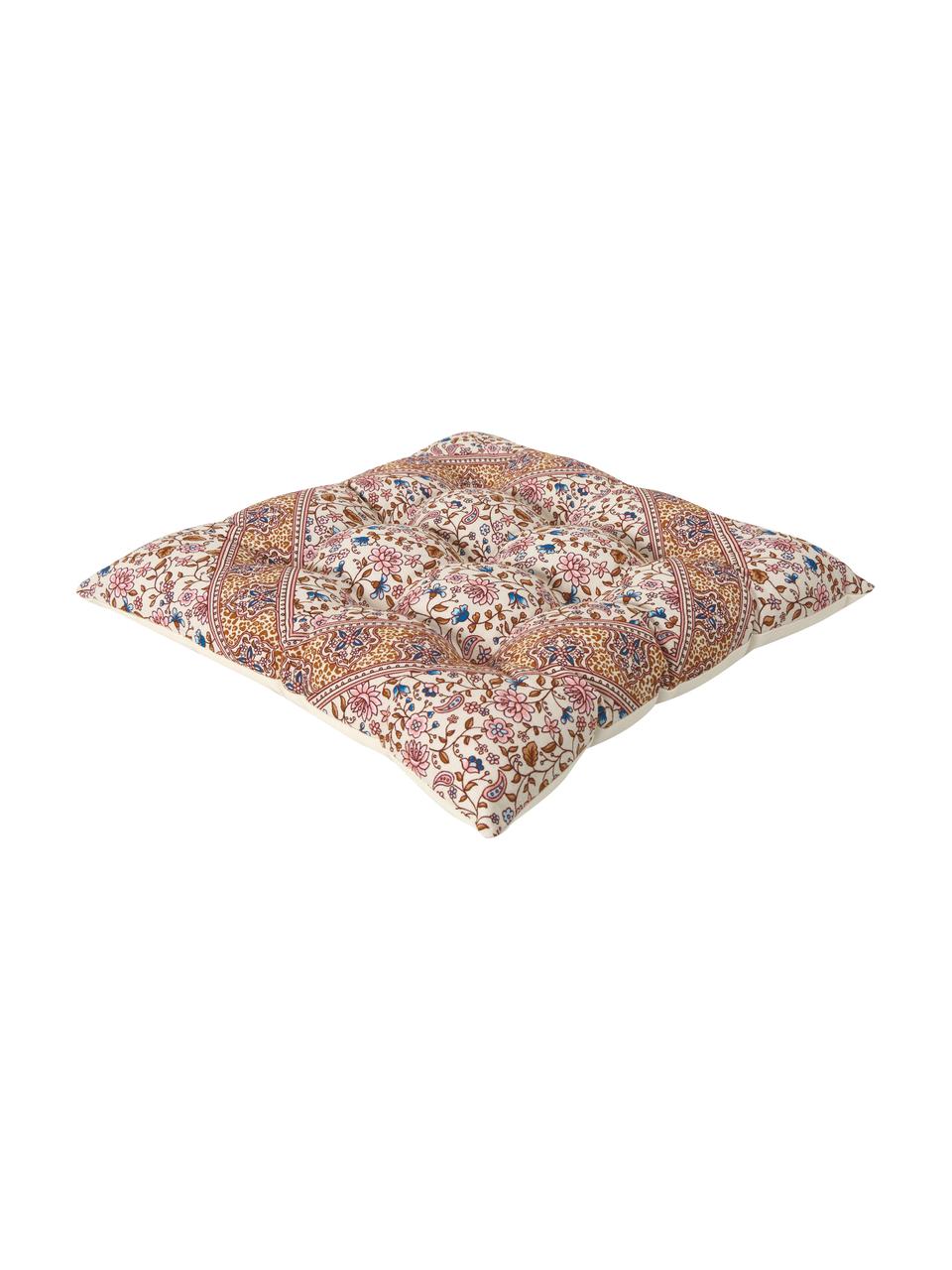 Baumwoll-Sitzkissen Lilou mit Paisley-Muster, Bezug: 100% Baumwolle, Rottöne, B 40 x L 40 cm