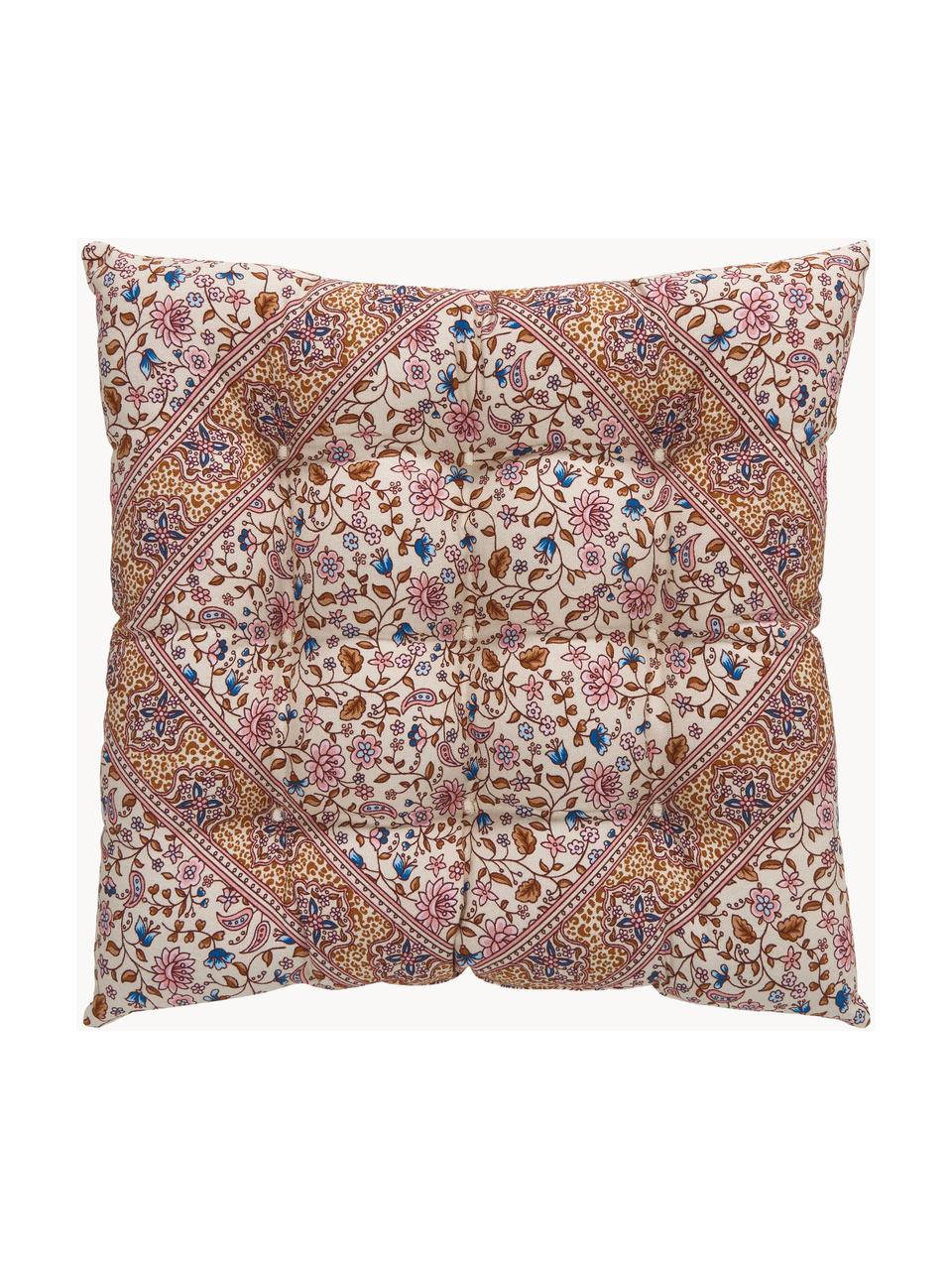 Coussin de chaise en coton vieux rose à motif paisley Lilou, Rose, larg. 40 x long. 40 cm