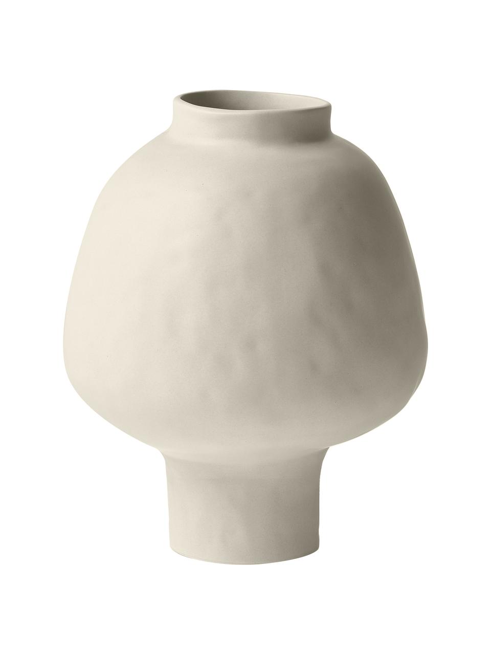 Ręcznie wykonany wazon z ceramiki Saki, Ceramika, Odcienie kremowego, Ø 25 x W 32 cm