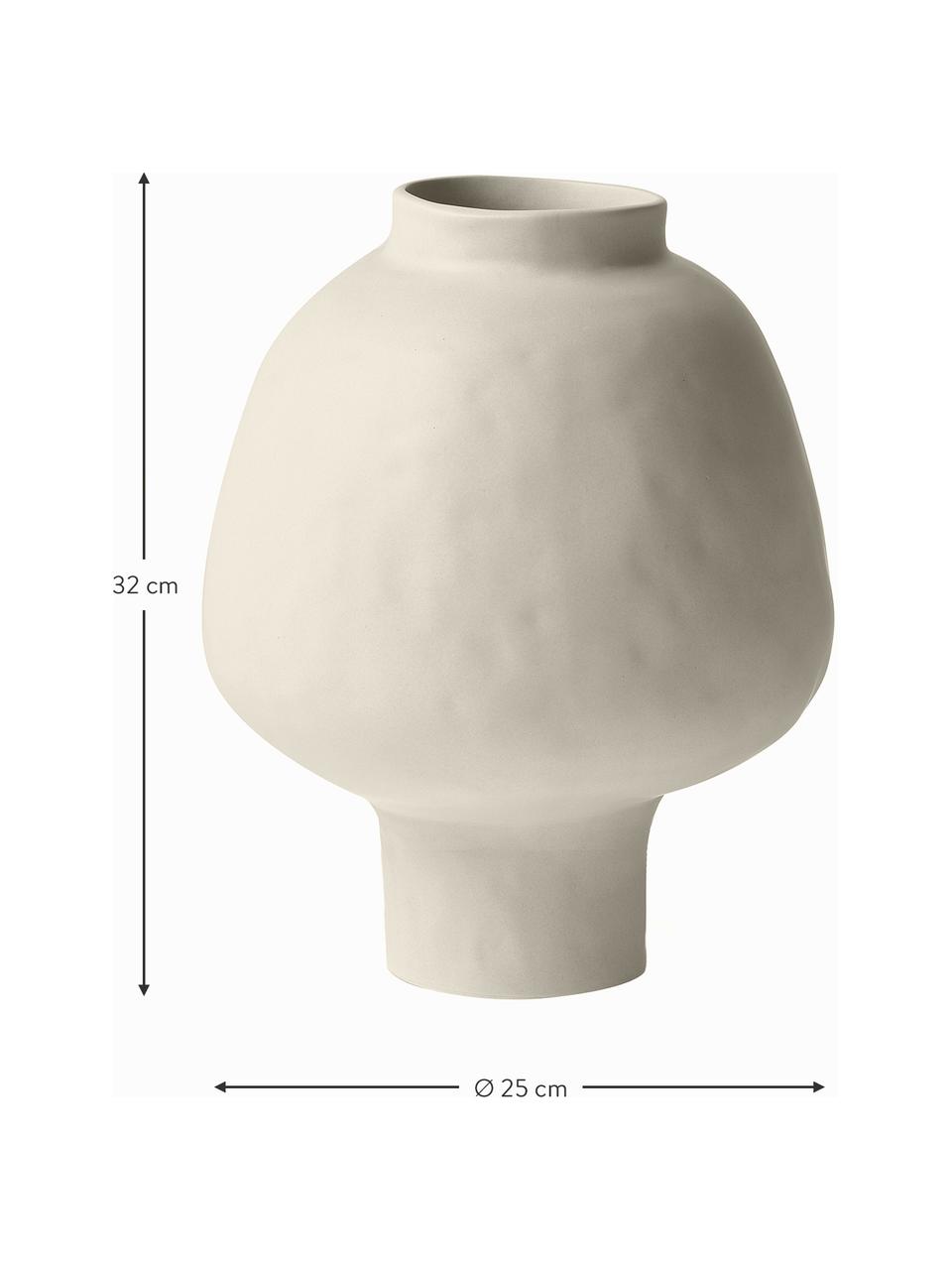 Ručně vyrobená keramická váza Saki, Keramika, Krémová, Ø 32 cm, V 40 cm