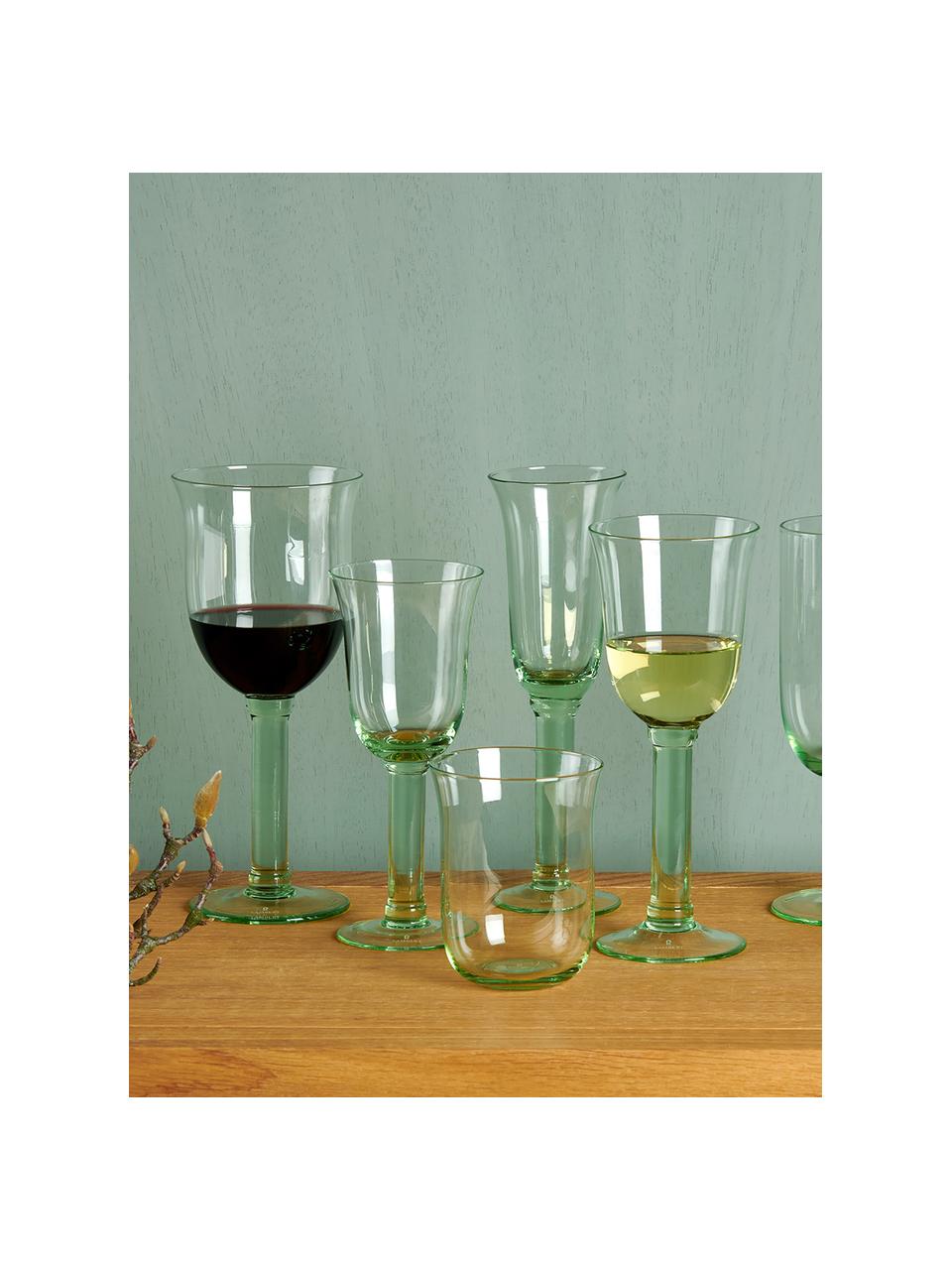 Kieliszek do szampana ze szkła dmuchanego Corsica, 6 szt., Szkło, Jasny zielony, transparentny, Ø 7 x W 24 cm, 220 ml