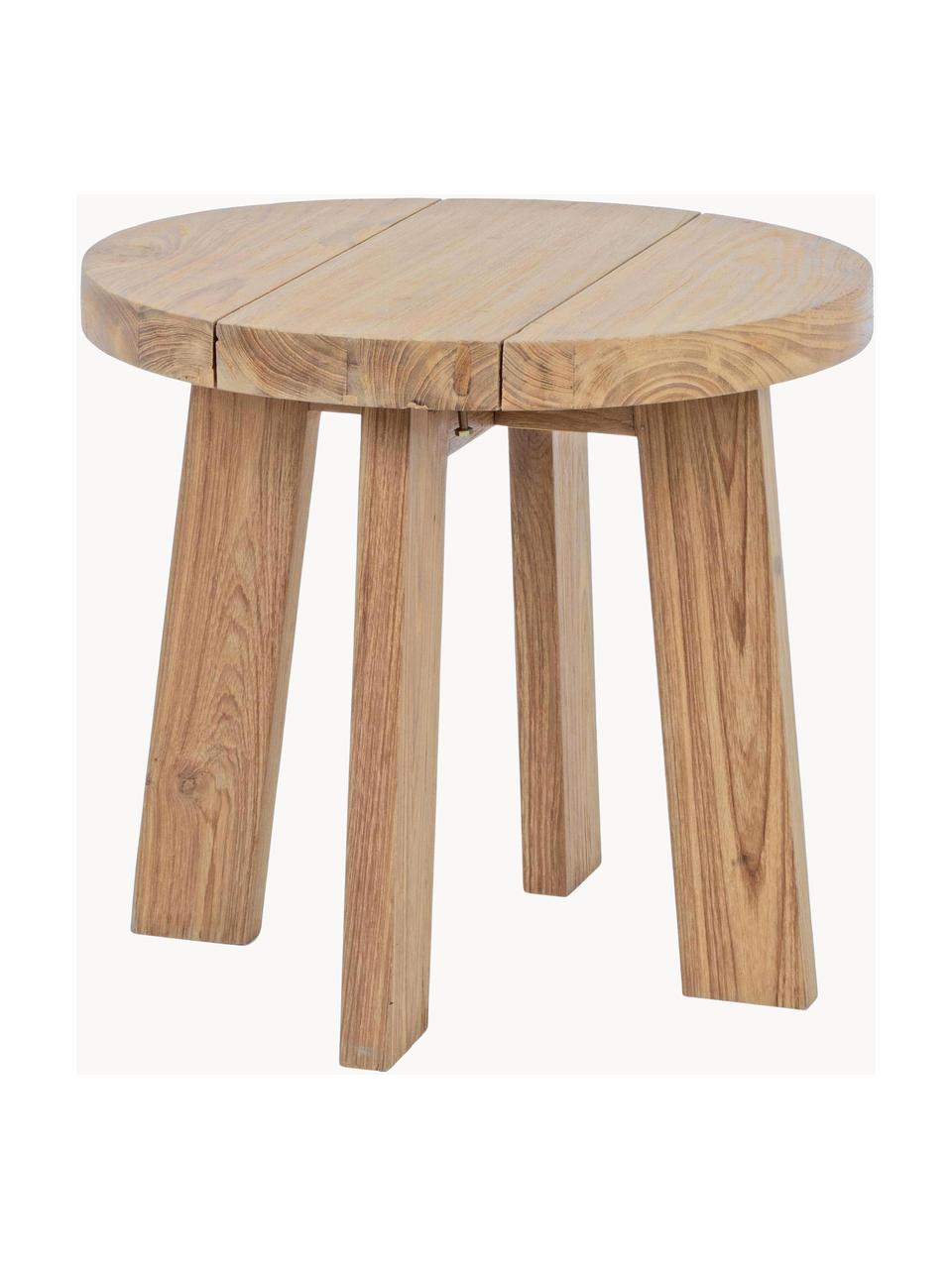 Ogrodowy stolik kawowy z drewna tekowe Bolivar, Drewno tekowe, jasne, lakierowane, Drewno tekowe, Ø 50 x W 45 cm