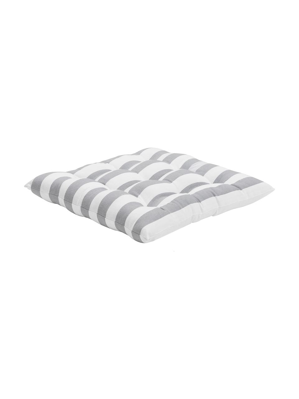 Coussin de chaise 40x40 rayures grises Timon, Gris clair, blanc, larg. 40 x long. 40 cm