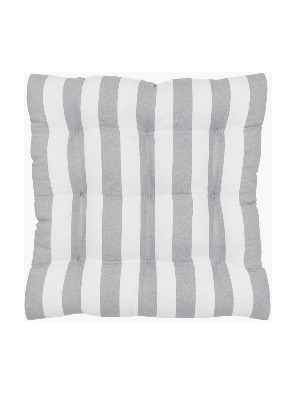 Coussin de chaise 40x40 rayures grises Timon, Gris clair, blanc, larg. 40 x long. 40 cm