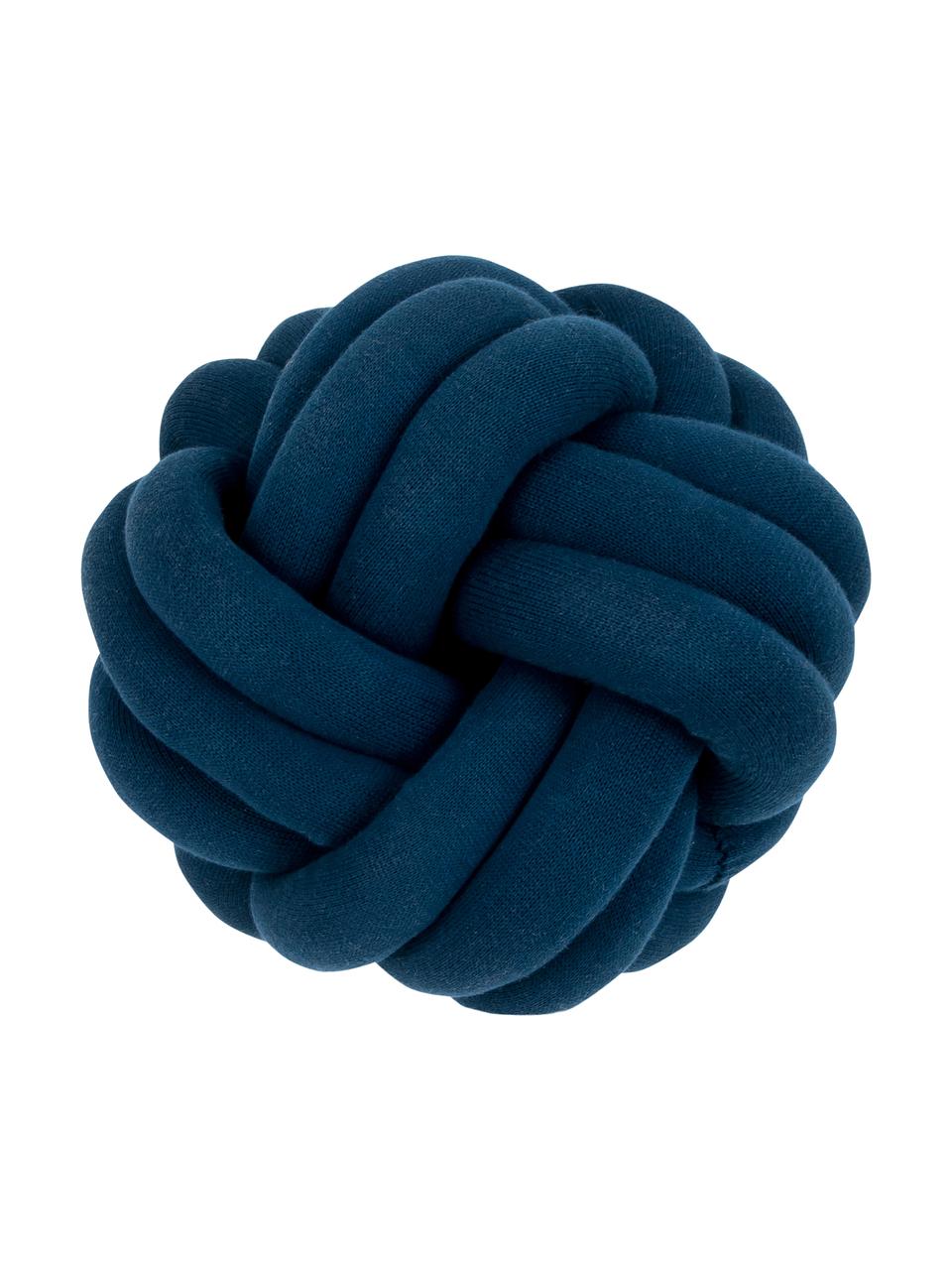 Cojín nudo Twist, Azul oscuro, Ø 30 cm