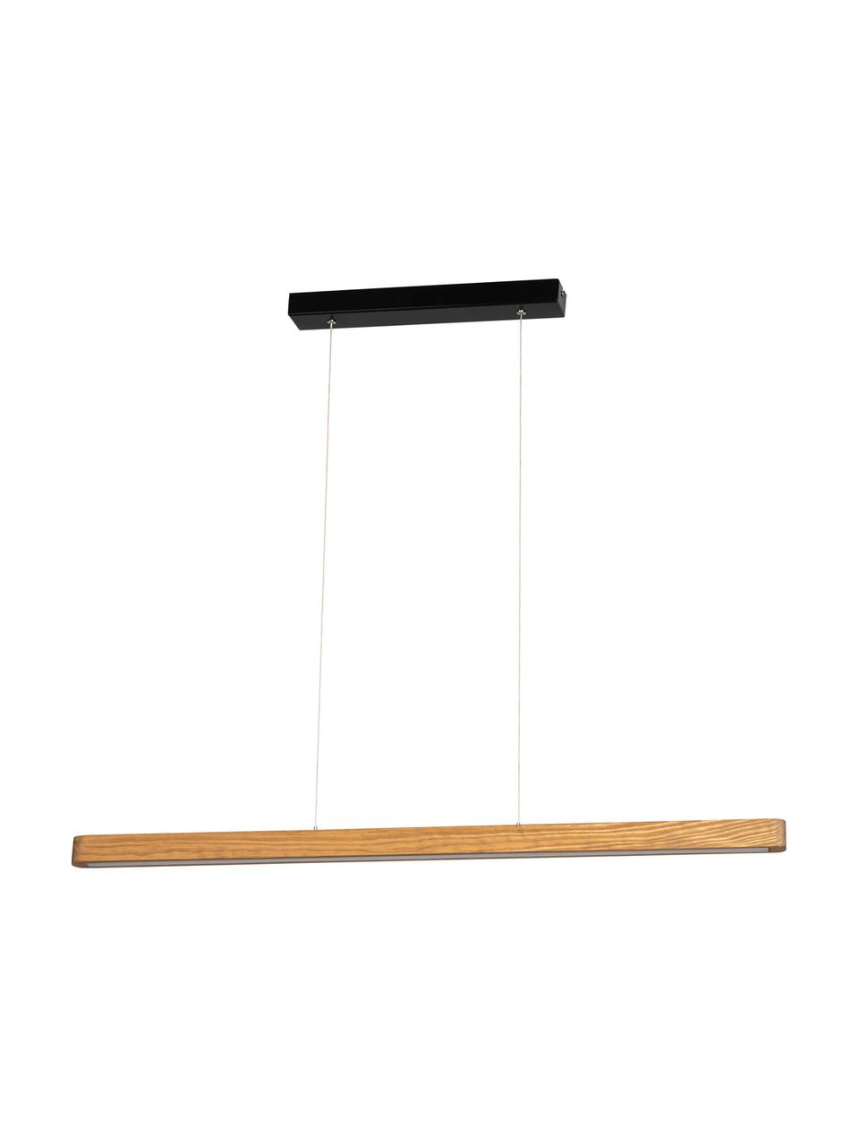 Suspension LED en bois de pin Forestier, Bois de pin, noir, larg. 90 x haut. 7 cm
