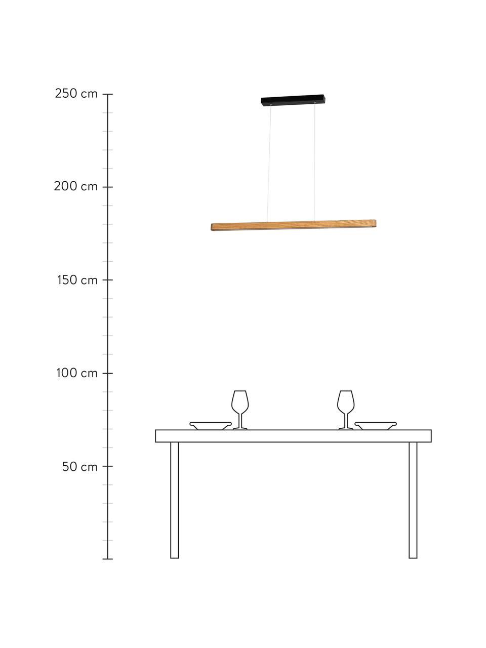Suspension LED en bois de pin Forestier, Bois de pin, noir, larg. 90 x haut. 7 cm