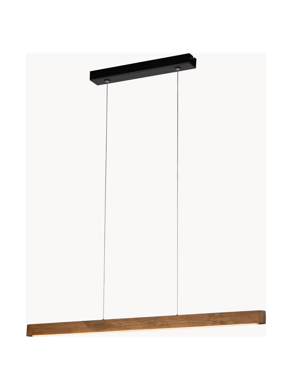 Lámpara de techo LED de pino Forestier, Pantalla: madera de pino con certif, Anclaje: metal recubierto, Cable: plástico, Madera de pino, negro, An 90 x Al 7 cm