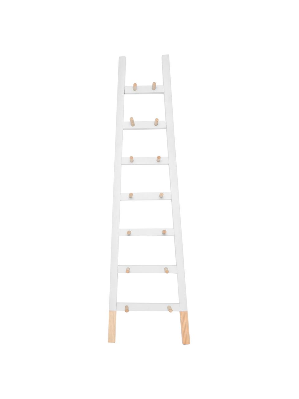 Perchero escalera Agun, Madera de pino lacada, Blanco, An 46 x Al 170 cm