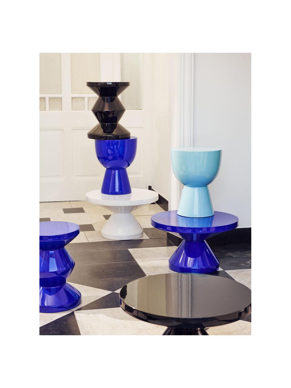 Table d'appoint ronde Tam Tam, Plastique, laqué, Turquoise, Ø 36 x haut. 46 cm