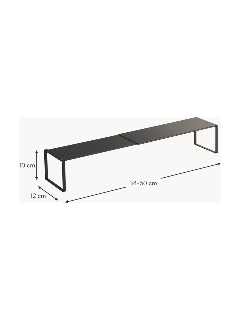 Rozkládací botník Frame, Ocel s práškovým nástřikem, Černá, Š 34-60 cm, V 10 cm