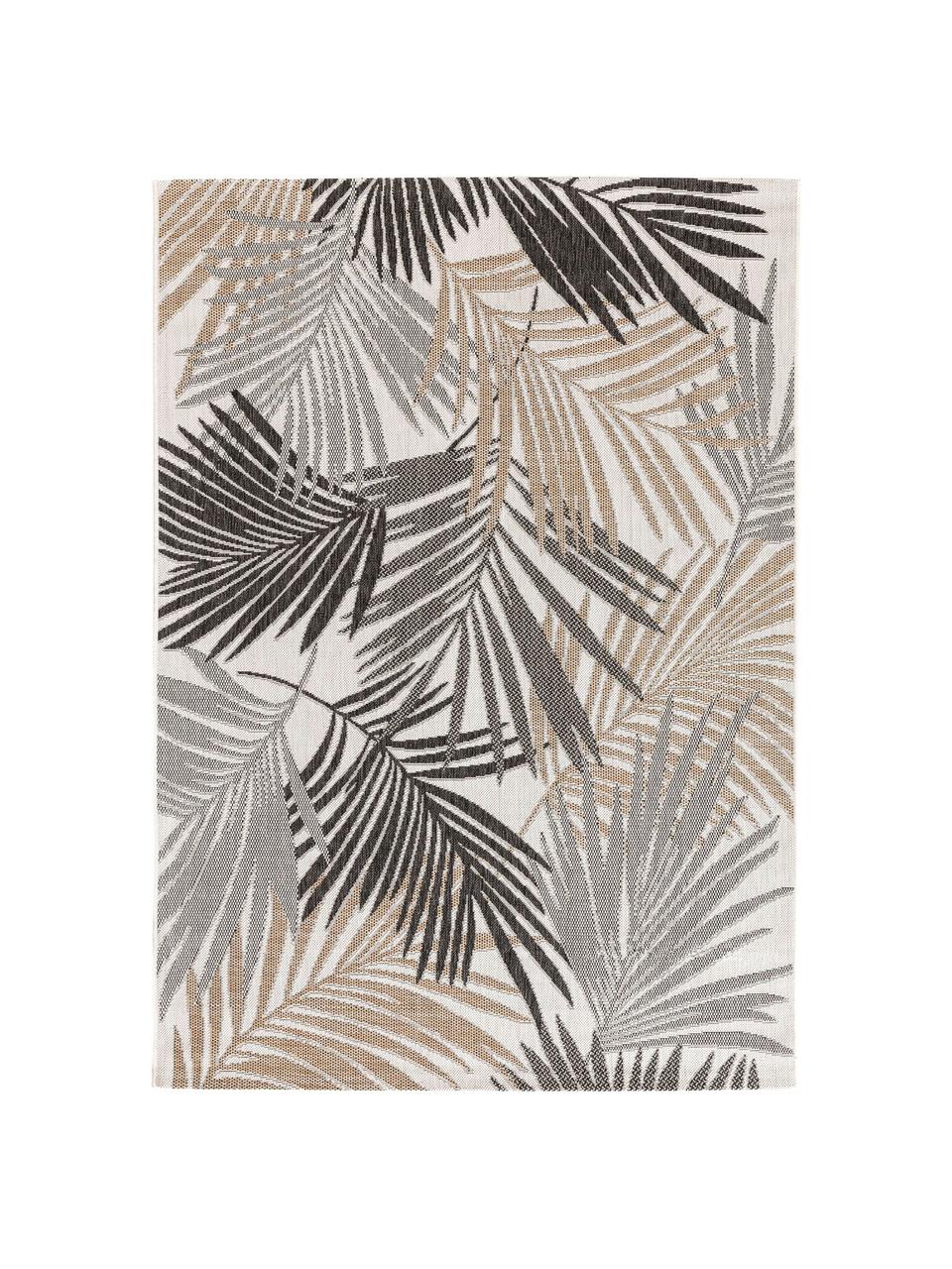 Tapis d'extérieur motif palmier Cleo, Noir