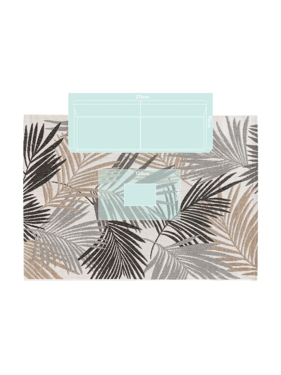 In- & Outdoor-Teppich Cleo mit elegantem Palmenblattmotiv, 90% Polypropylen, 10% Polyester, Schwarz, B 300 x L 400 cm (Größe XL)