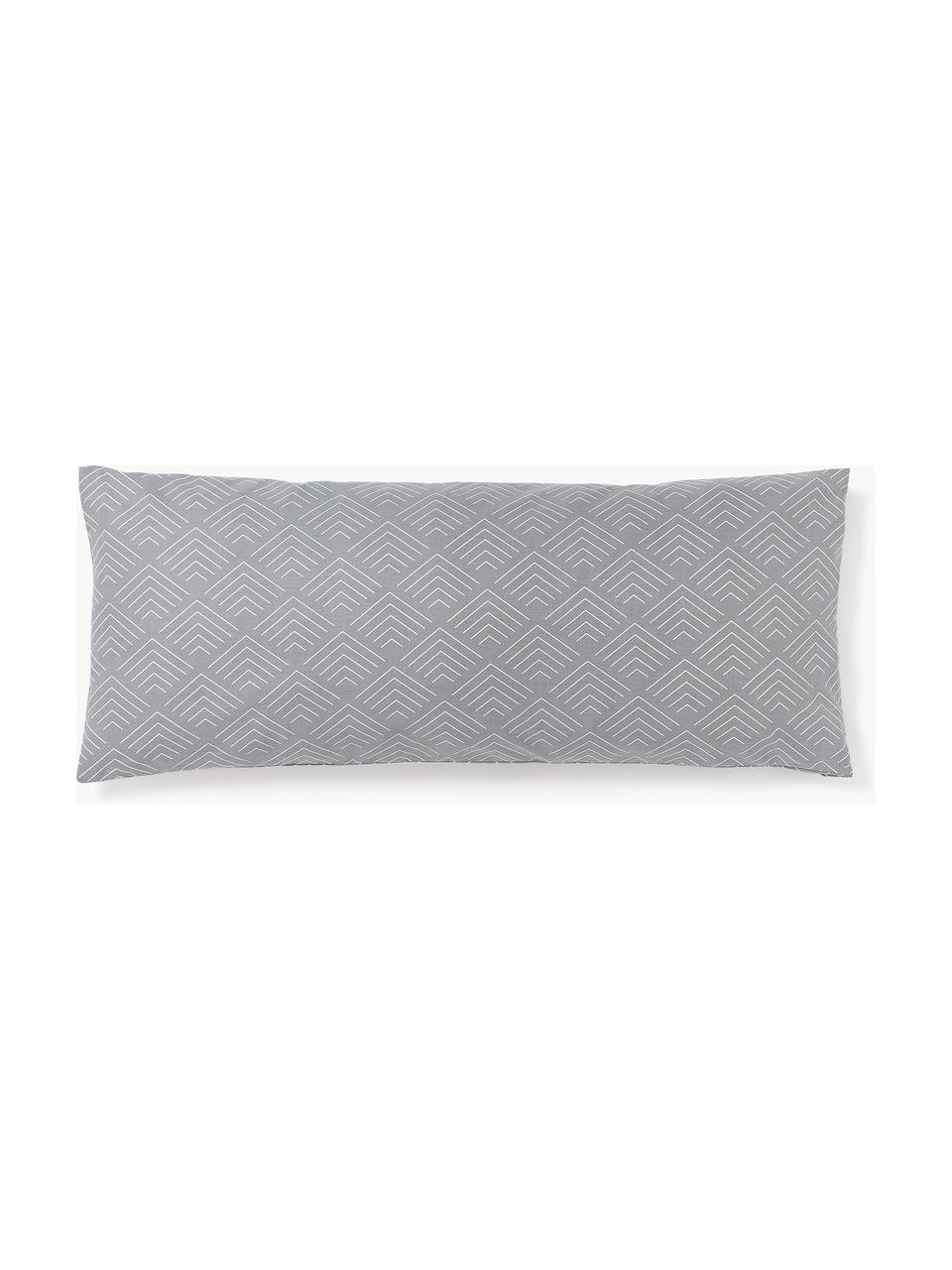 Funda de almohada estampada de algodón Milano, Gris, An 45 x L 110 cm