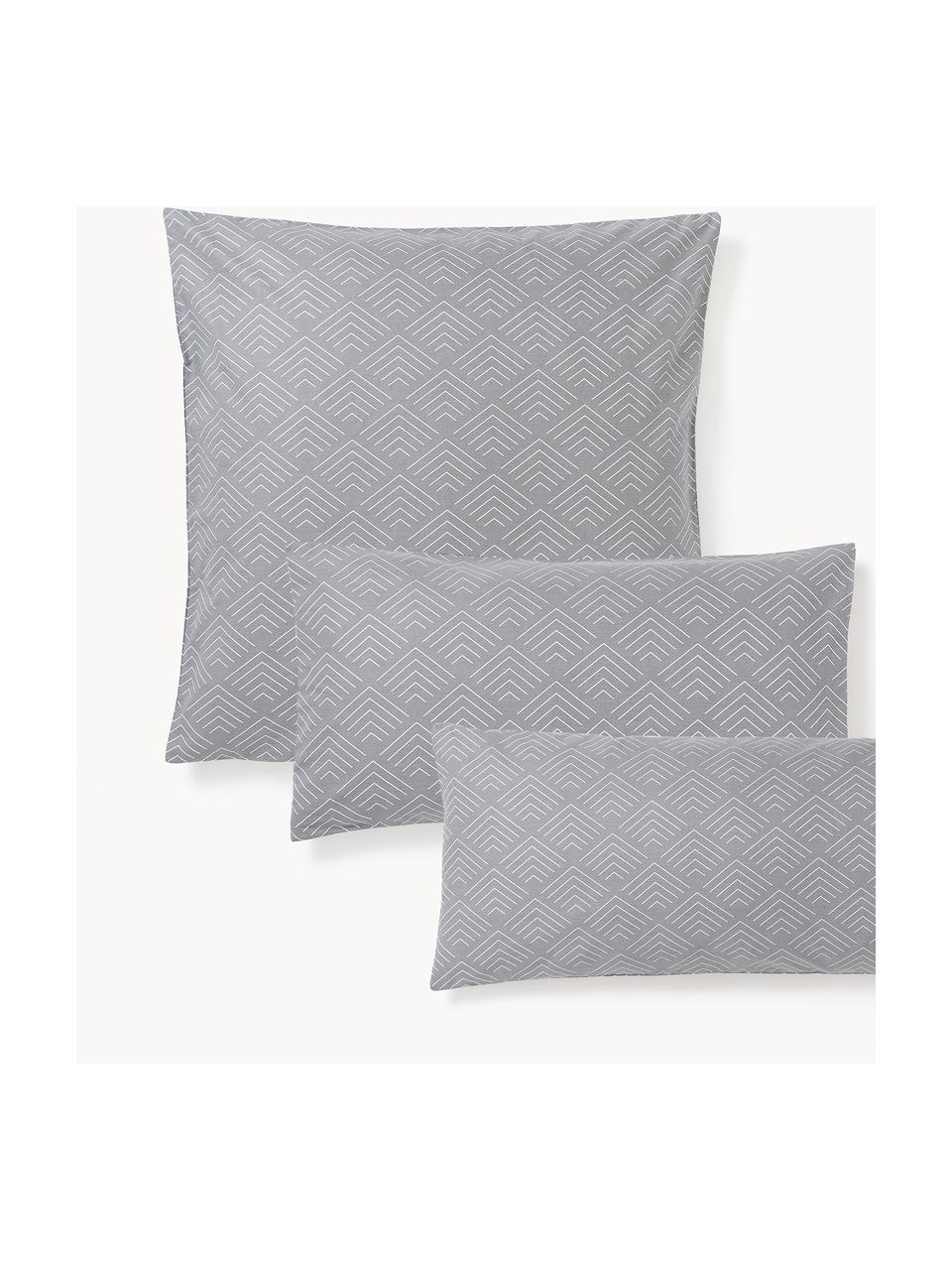 Funda de almohada estampada de algodón Milano, Gris, An 45 x L 110 cm