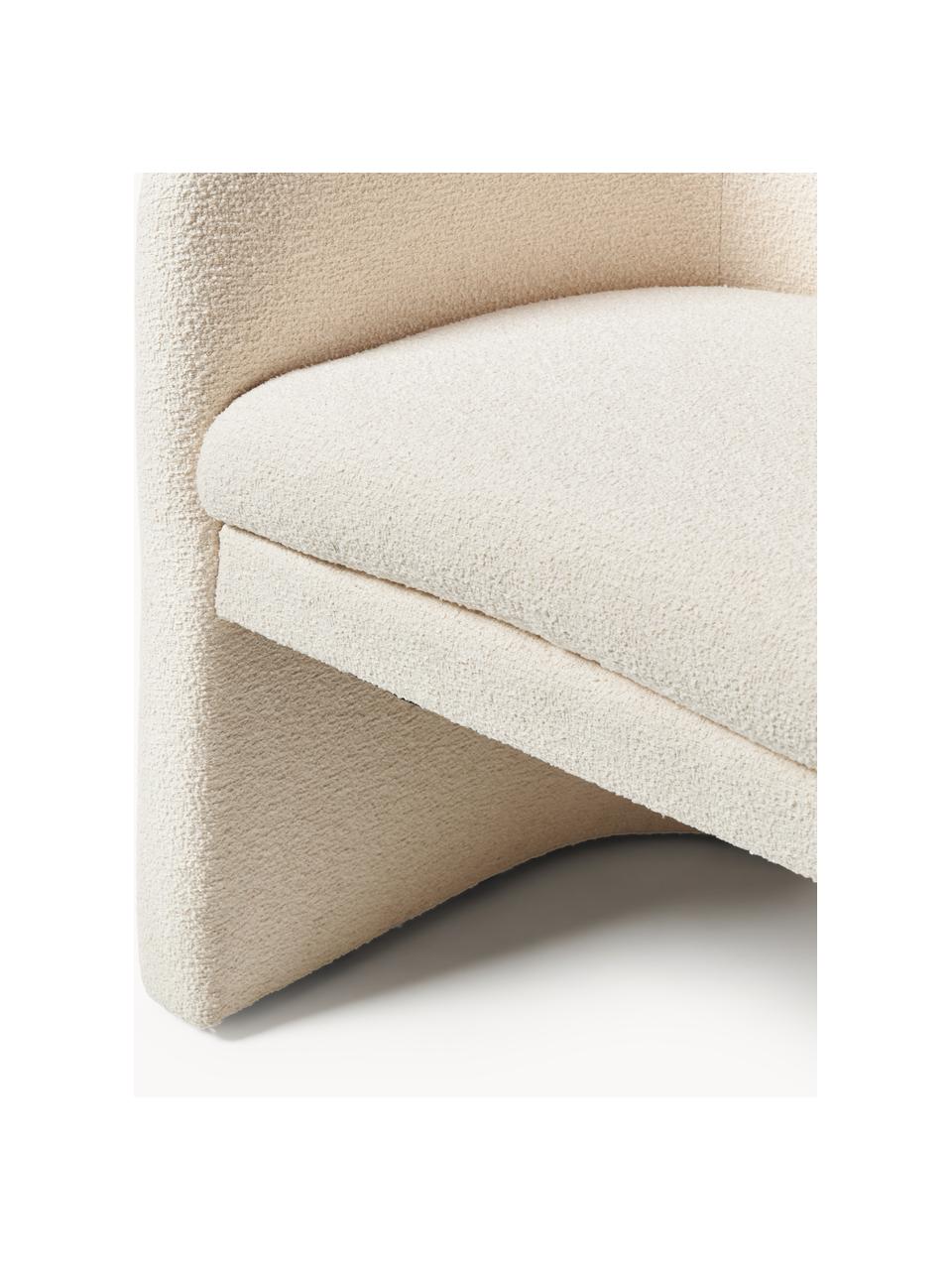 Fauteuil en bouclette Mairo, Bouclette beige clair, larg. 63 x prof. 63 cm