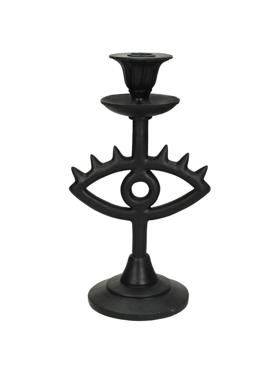 Candelabro Eye, Poliresina, Negro, An 15 x Al 28 cm