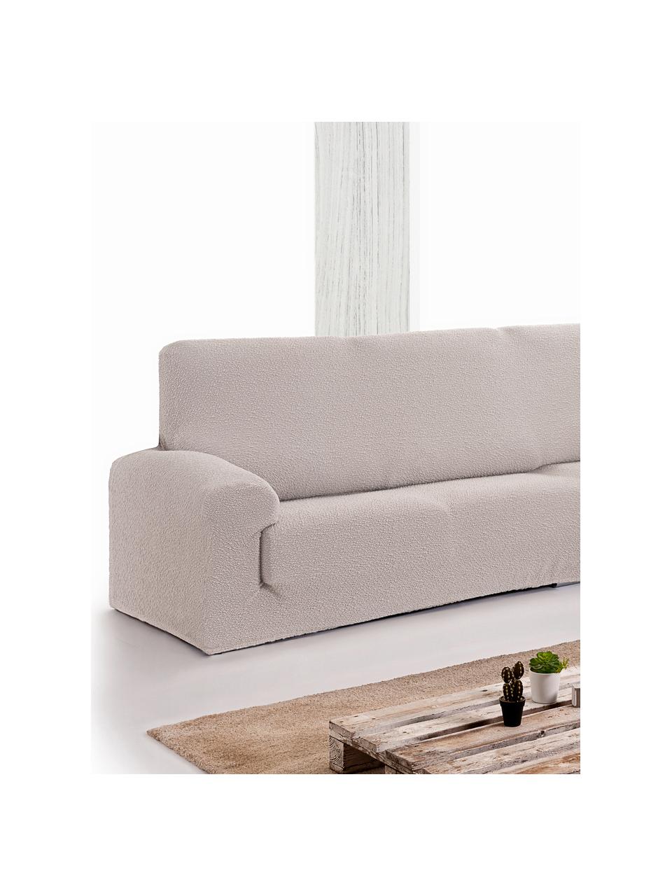 Funda de sofá rinconero Roc, 55% poliéster, 35% algodón, 10% elastómero, Crema, An 600 x Al 120 cm