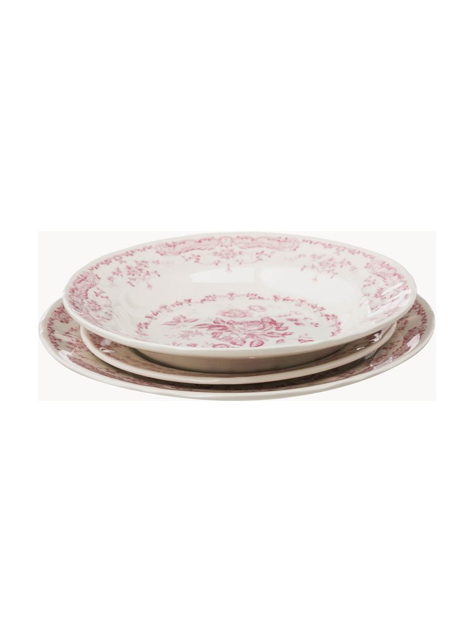 Servizio di piatti in porcellana Rose, 6 persone (18 pz), Ceramica, Bianco, rosa chiaro, 6 persone (18 pz)