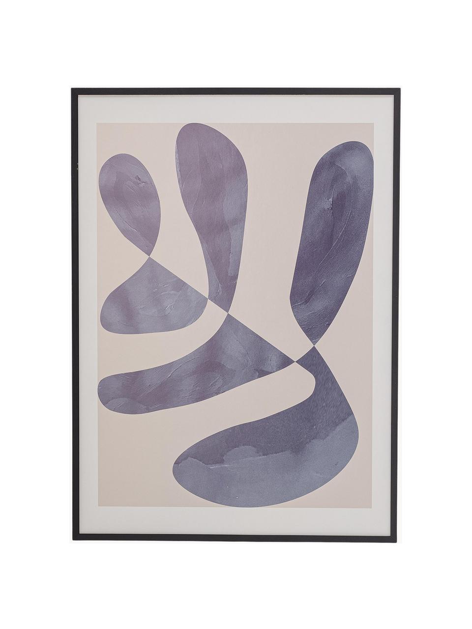 Gerahmter Digitaldruck Luane, Bild: Digitaldruck auf Papier, Rahmen: Holz, lackiert, Front: Plexiglas, Grau, Beige, Weiß, B 52 x H 72 cm
