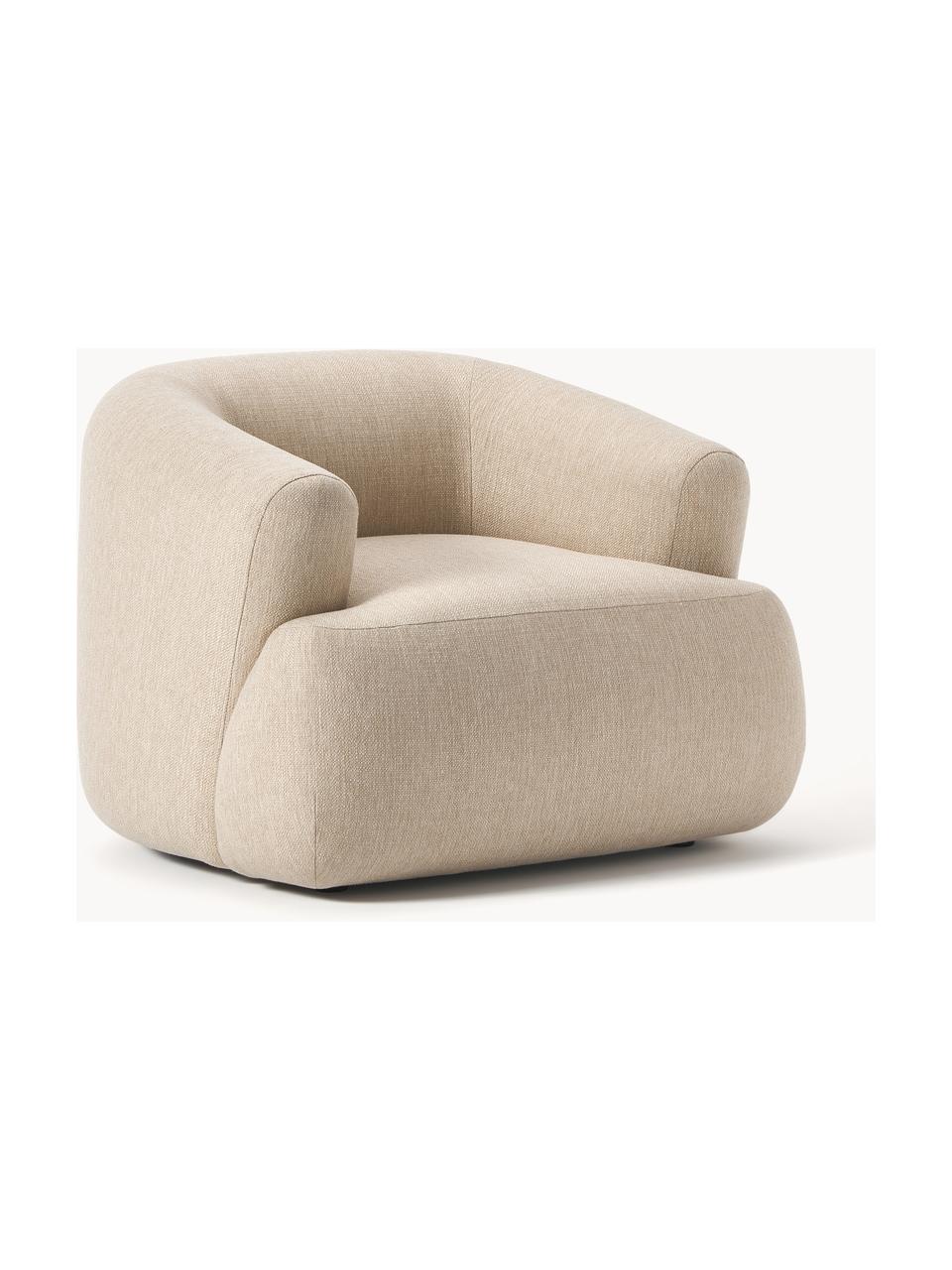 Fauteuil Sofia, Tissu beige clair, larg. 90 x prof. 97 cm