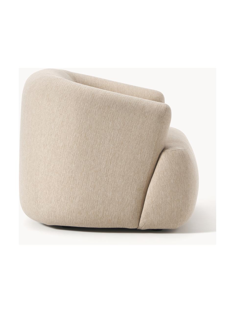 Fauteuil Sofia, Tissu beige clair, larg. 90 x prof. 97 cm