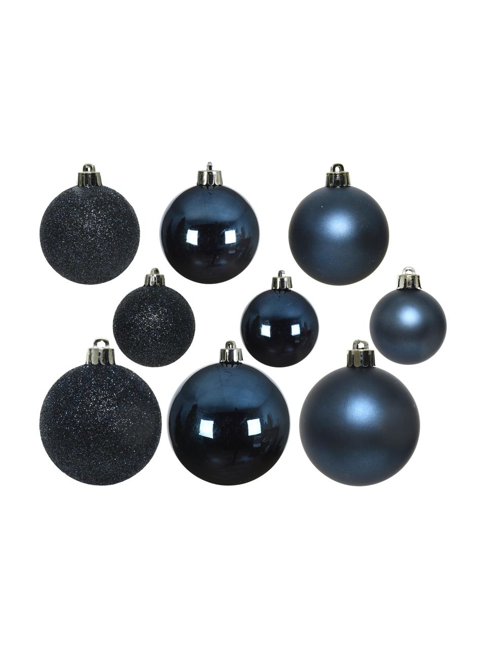 Set palline di Natale infrangibili Mona 30 pz, Blu, Set in varie misure