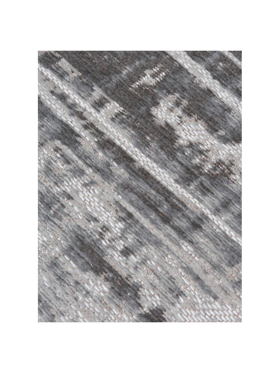 Alfombra de algodón de tejido plano Louisa, Parte superior: 85% algodón, 15% poliéste, Reverso: látex, Tonos grises, An 80 x L 150 cm (Tamaño XS)