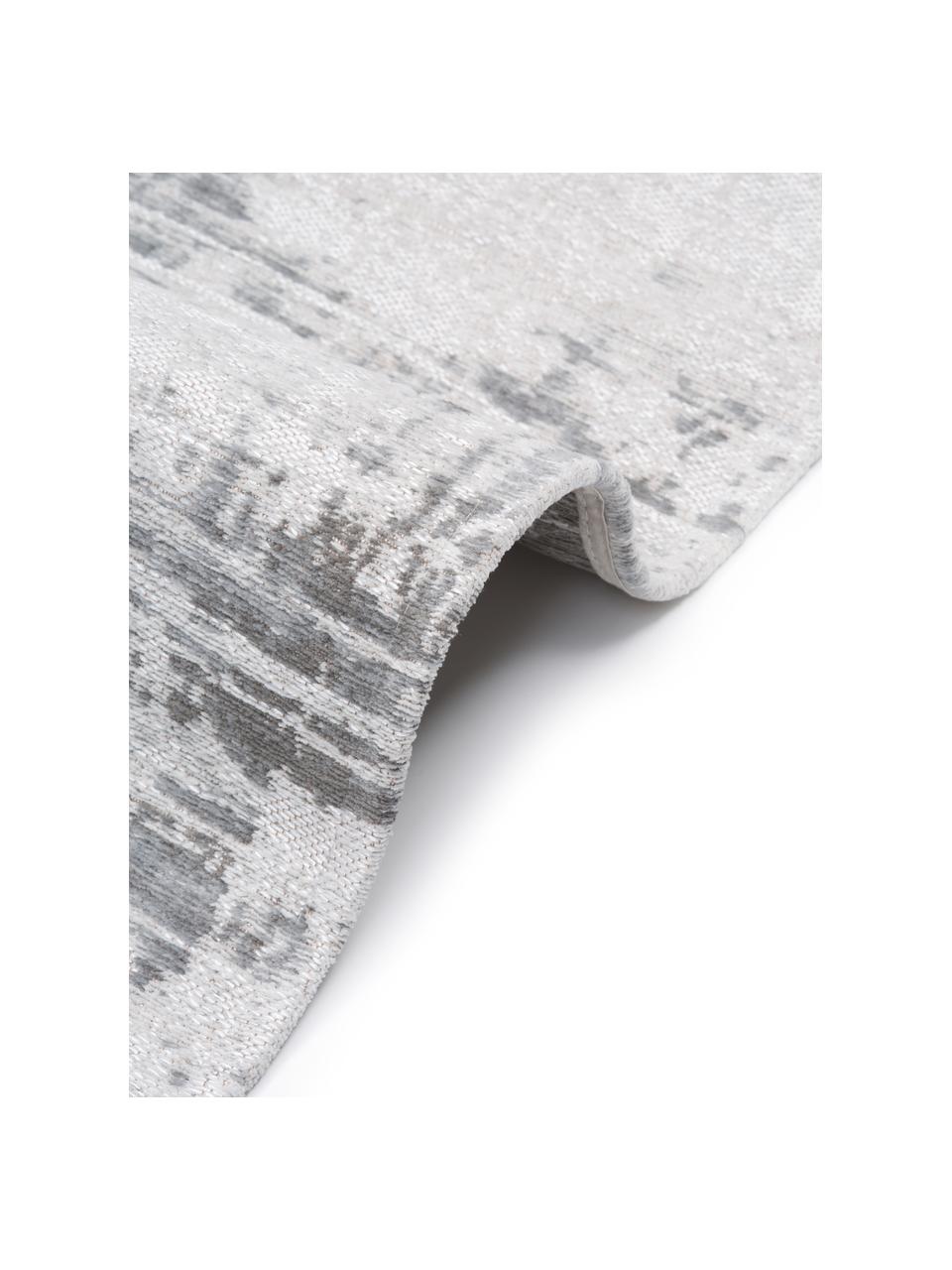 Tappeto in cotone argento/grigio chiaro tessitura piatta Louisa, Retro: lattice, Argentato, grigio chiaro, Larg. 80 x Lung. 150 cm (taglia XS)