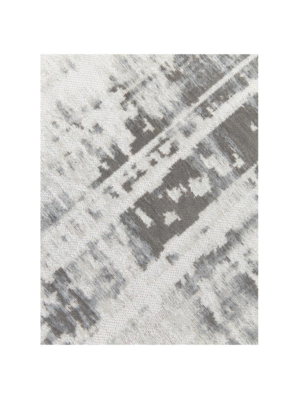 Tappeto in cotone argento/grigio chiaro con tessitura piatta Louisa, Retro: lattice, Tonalità grigie, Larg. 80 x Lung. 150 cm (taglia XS)