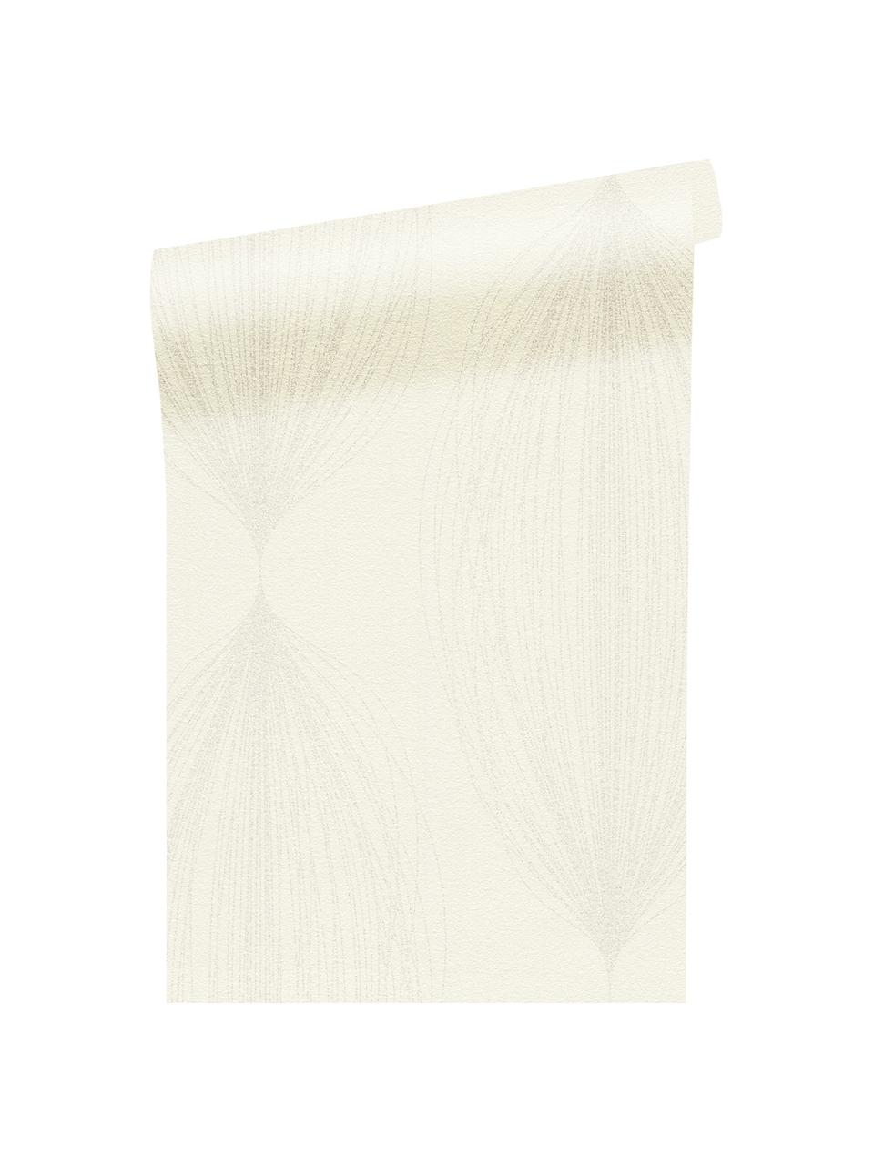 Papel pintado Baloon, Tejido no tejido, Blanco, plateado, brillante, An 53 x L 1005 cm