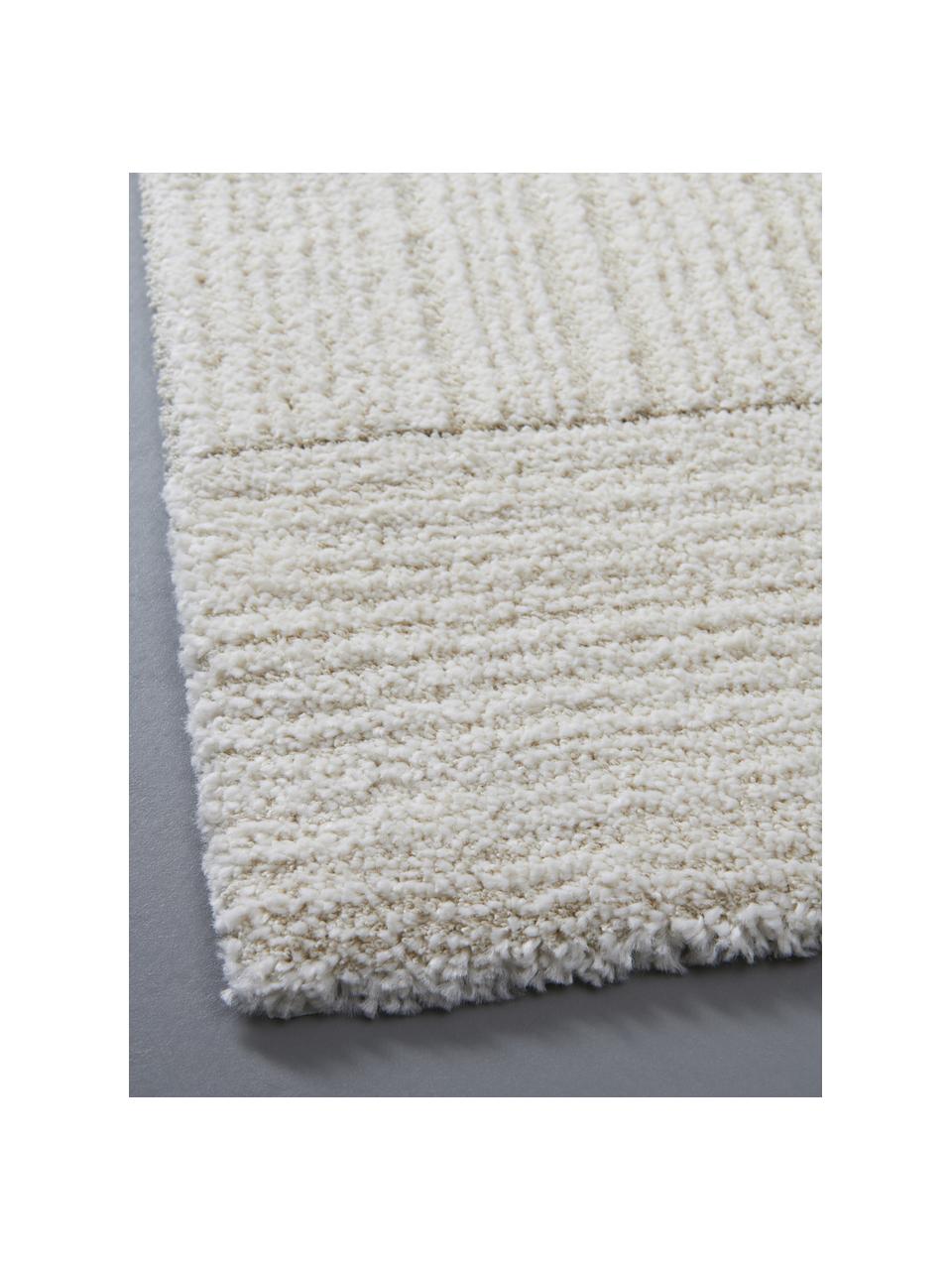Flauschiger Hochflor-Teppich Lawrence, 55% Polyester, 45% Polypropylen, Naturweiß, Beige, B 160 x L 230 cm (Größe M)