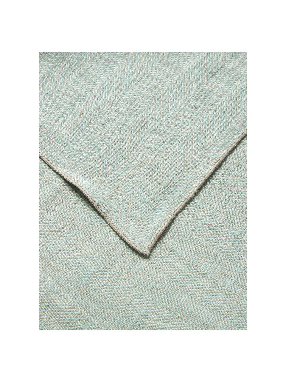 Servilletas de lino Audra, 6 uds., 100% lino, Verde, beige, An 46 x L 46 cm