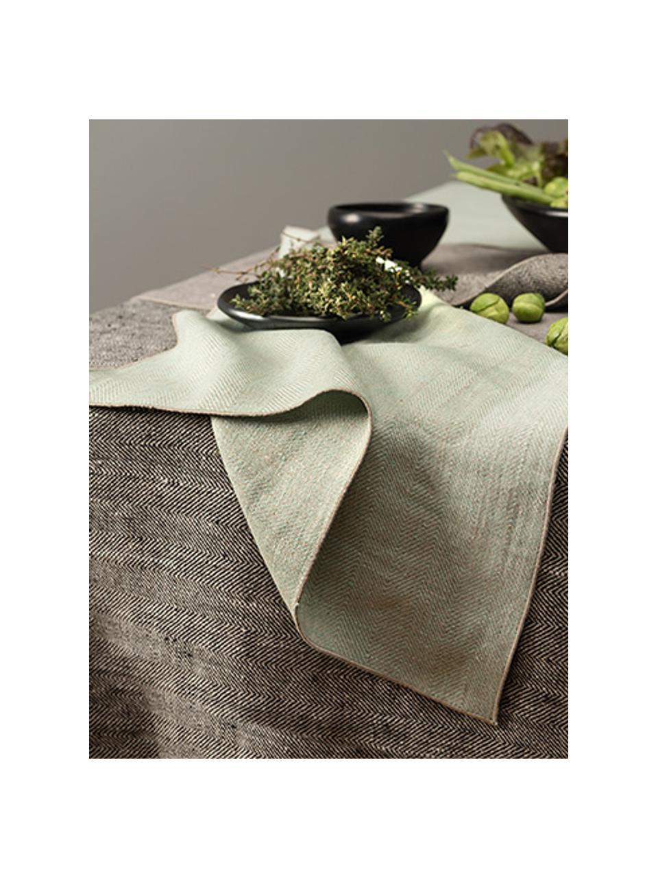 Servilletas de lino Audra, 6 uds., 100% lino, Verde, beige, An 46 x L 46 cm