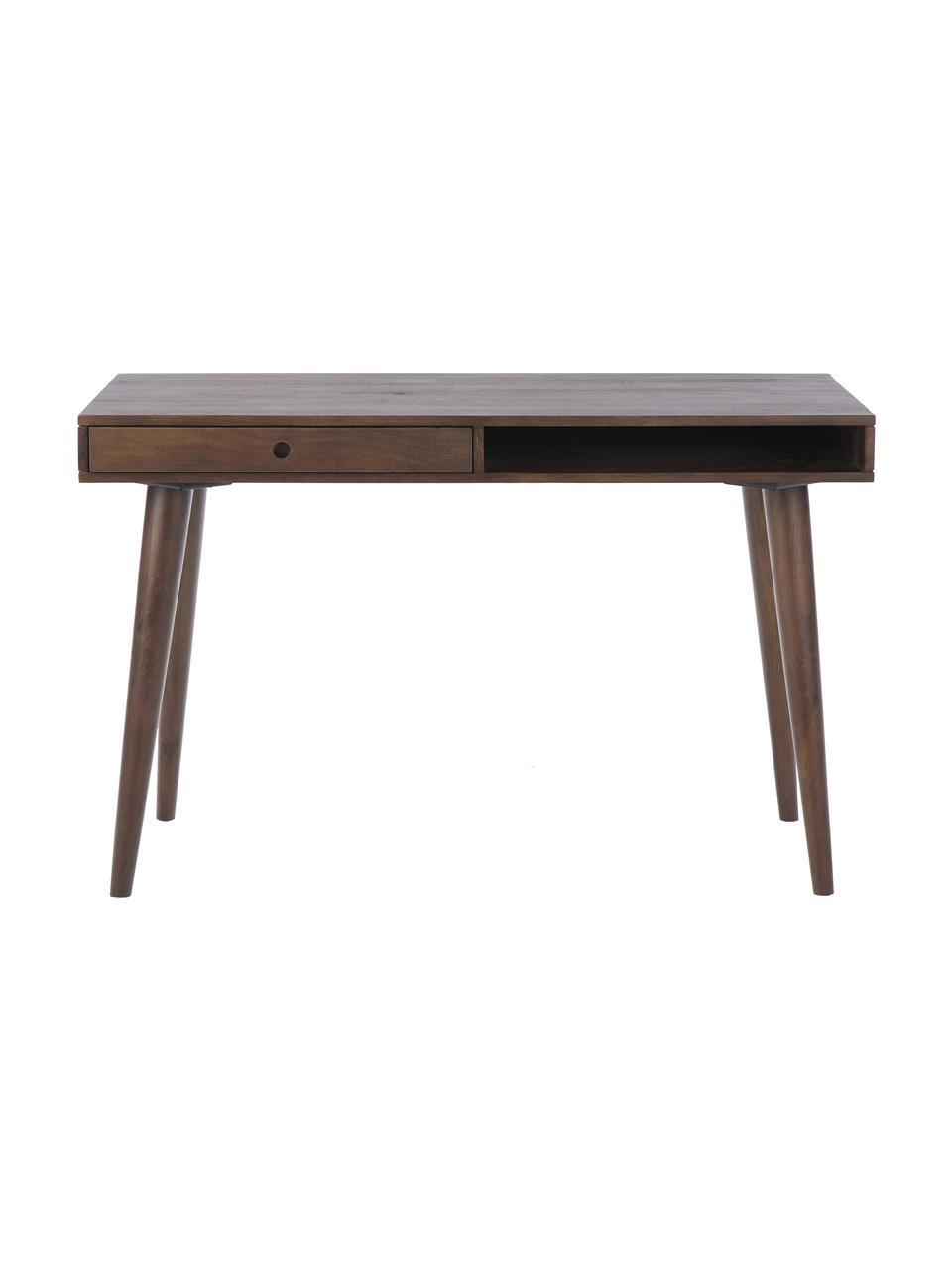 Scrivania con cassetto in legno massiccio Tova, Legno di mango massiccio, verniciato, Legno di mango, Larg. 117 x Prof. 60 cm