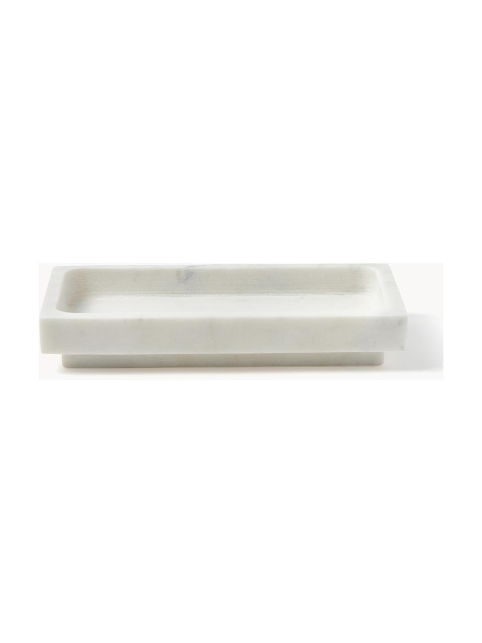 Marmeren zeepbakje Simba, Marmer, Wit, gemarmerd, B 18 x H 3 cm
