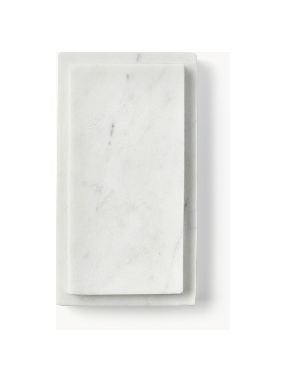 Marmor-Seifenschale Simba, Marmor, Weiss, marmoriert, B 18 x H 3 cm